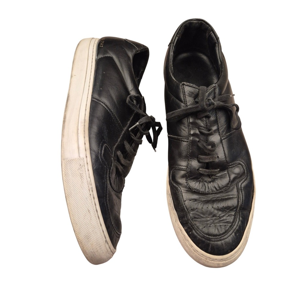 Common Projects B-Ball Low Black Leather Sneakers 2193 46 7547 Mens 13